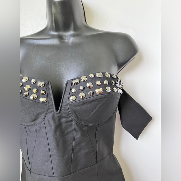 Tobi CATCHING EYES BLACK EMBELLISHED BODYCON DRESS  NWT size S - Picture 4 of 12